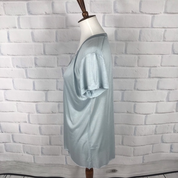 Helmut Lang Deep V-neck Opal Tee (M) NWT - Picture 2 of 8